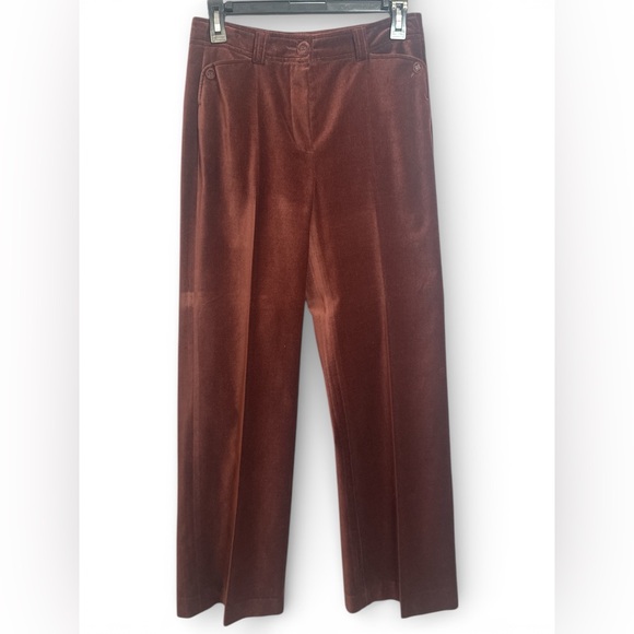 Rene Lezard Pants - Vintage René‎ Lezard Brown Velvet Trousers Straight Leg Made in Germany Sz 34